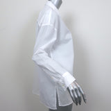James Perse Oversized Button Front Boy Shirt White Cotton Size 2 Long Sleeve Top