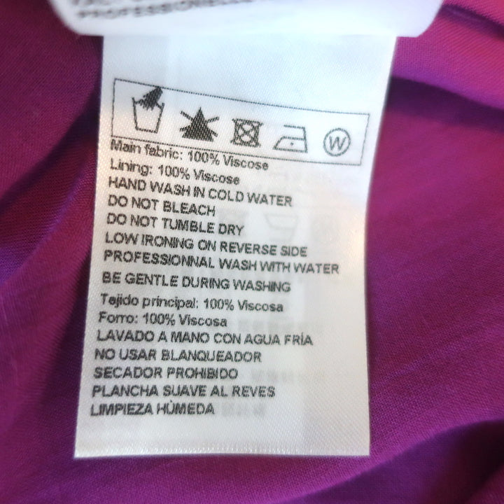 Ba&amp;sh Moccha Top Fuchsia Floral Print Chiffon Size 3 Short Sleeve Blouse