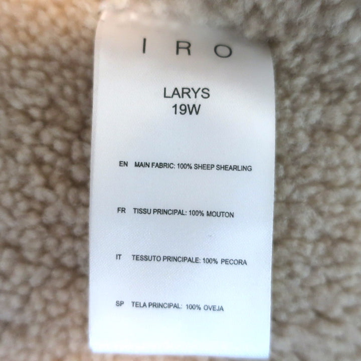 IRO Larys Shearling Jacket Beige Size 36