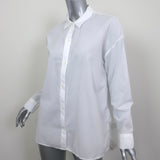 James Perse Oversized Button Front Boy Shirt White Cotton Size 2 Long Sleeve Top