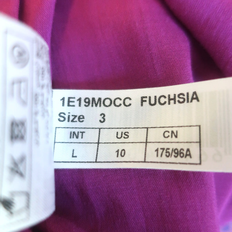 Ba&amp;sh Moccha Top Fuchsia Floral Print Chiffon Size 3 Short Sleeve Blouse