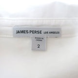 James Perse Oversized Button Front Boy Shirt White Cotton Size 2 Long Sleeve Top