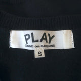 PLAY Comme des Garcons Heart Cardigan Navy Wool Size Small Crewneck Sweater