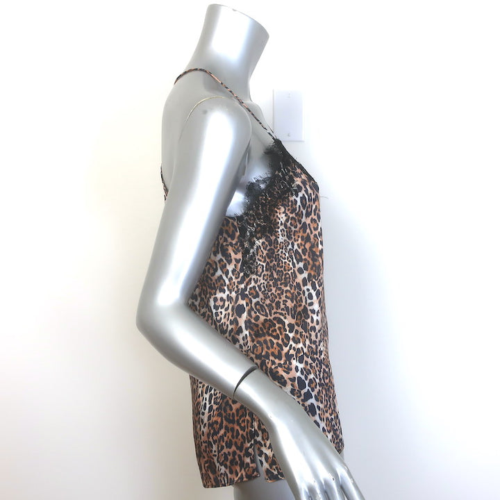 CAMI NYC Racer Leopard Print Silk Charmeuse Camisole Size Extra Small