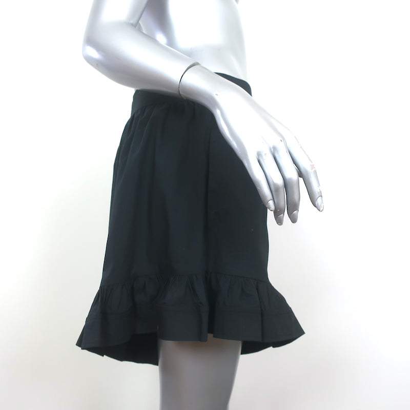 Ulla Johnson Ambre Ruffle Shorts Black Cotton Size 8 NEW