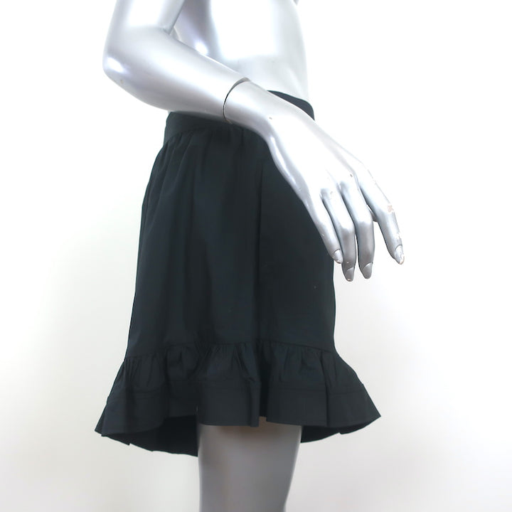 Ulla Johnson Ambre Ruffle Shorts Black Cotton Size 8 NEW