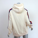 Aviator Nation Velvet Stripe Hoodie Sweatshirt Cream Size Medium
