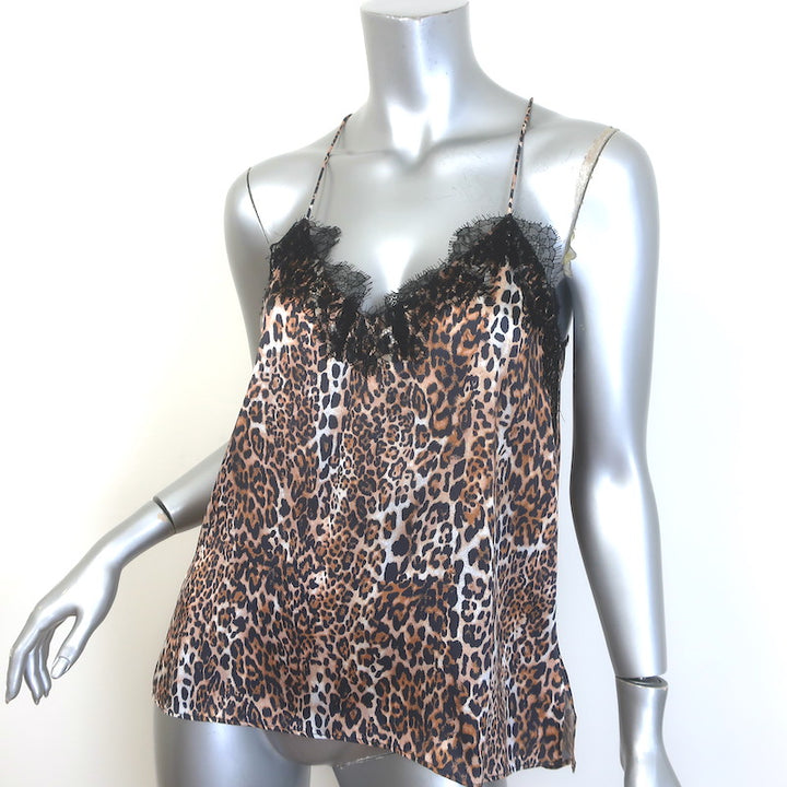 CAMI NYC Racer Leopard Print Silk Charmeuse Camisole Size Extra Small