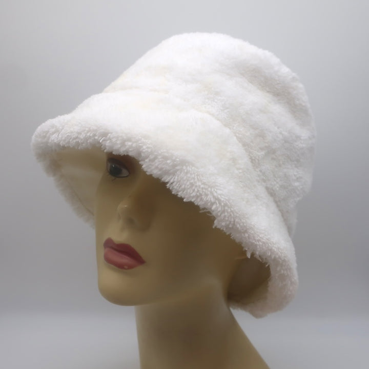Prada Logo-Embroidered Terry Cloth Bucket Hat White Size Small