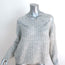 IRO Sweater Opera Light Gray Distressed Knit Size Small Crewneck Pullover