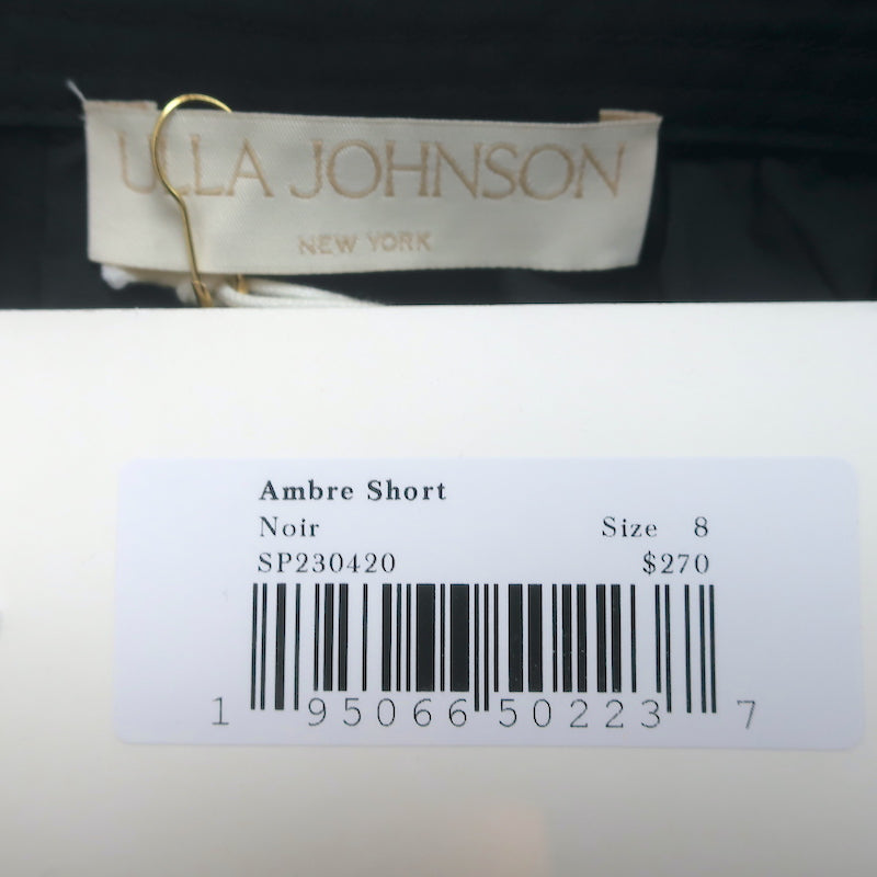 Ulla Johnson Ambre Ruffle Shorts Black Cotton Size 8 NEW