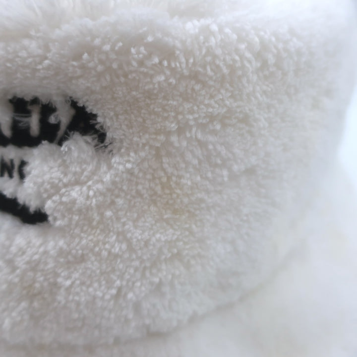 Prada Logo-Embroidered Terry Cloth Bucket Hat White Size Small