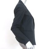 Theory Lanai Blazer Charcoal Stretch Wool Size 6 Open-Front Jacket