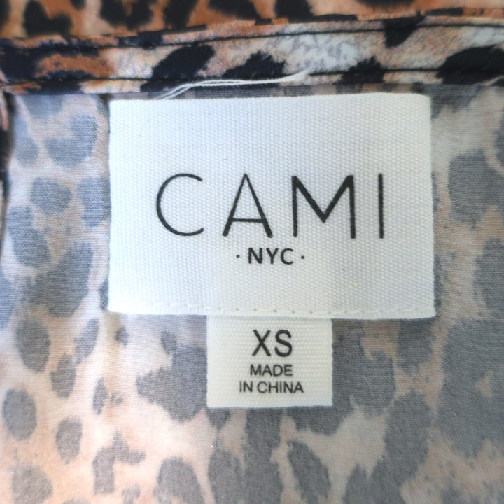 CAMI NYC Racer Leopard Print Silk Charmeuse Camisole Size Extra Small