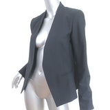Theory Lanai Blazer Charcoal Stretch Wool Size 6 Open-Front Jacket