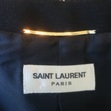 Saint Laurent Sequin-Trimmed Open Front Jacket Black Wool Crepe Size 38