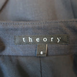 Theory Lanai Blazer Charcoal Stretch Wool Size 6 Open-Front Jacket