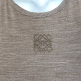 Loewe Anagram Twist-Back Maxi Dress Brown Stretch Wool Jersey Size Small