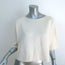 Helmut Lang Cashmere Crop Sweater Ivory Size Extra Small Short Sleeve Pullover