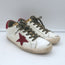 Golden Goose Superstar Low Top Sneakers White Leather & Burgundy Suede Size 38