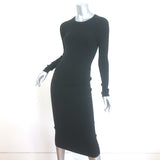 A.L.C. Long Sleeve Midi Dress Black Stretch Jersey Size Extra Small