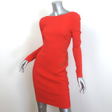 Tom Ford Zipped Open-Back Dress Persimmon Stretch Silk Crepe Size 38