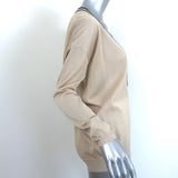 Brunello Cucinelli Metallic Deep V-Neck Sweater Gold Cotton-Blend Size Medium