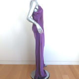 Nili Lotan Cami Gown Purple Silk Satin Size Large Spaghetti Strap Maxi Dress