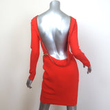 Tom Ford Zipped Open-Back Dress Persimmon Stretch Silk Crepe Size 38