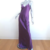 Nili Lotan Cami Gown Purple Silk Satin Size Large Spaghetti Strap Maxi Dress