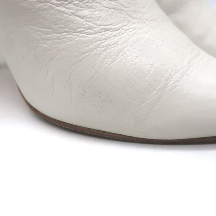 Alchimia di Ballin Kari Ankle Strap Boots White Leather Size 37.5