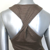 Loewe Anagram Twist-Back Maxi Dress Brown Stretch Wool Jersey Size Small