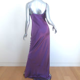 Nili Lotan Cami Gown Purple Silk Satin Size Large Spaghetti Strap Maxi Dress