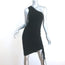 T by Alexander Wang One-Shoulder Mini Dress Black Ruched Wool Size Extra Small