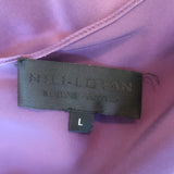 Nili Lotan Cami Gown Purple Silk Satin Size Large Spaghetti Strap Maxi Dress