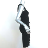 T by Alexander Wang One-Shoulder Mini Dress Black Ruched Wool Size Extra Small