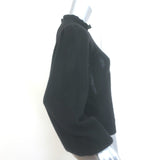 Ulla Johnson Dionne Pointelle Cashmere Balloon Sleeve Sweater Black Size Small