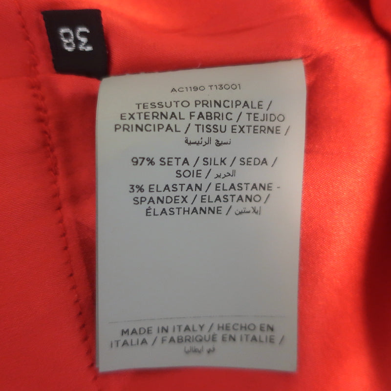 Tom Ford Zipped Open-Back Dress Persimmon Stretch Silk Crepe Size 38