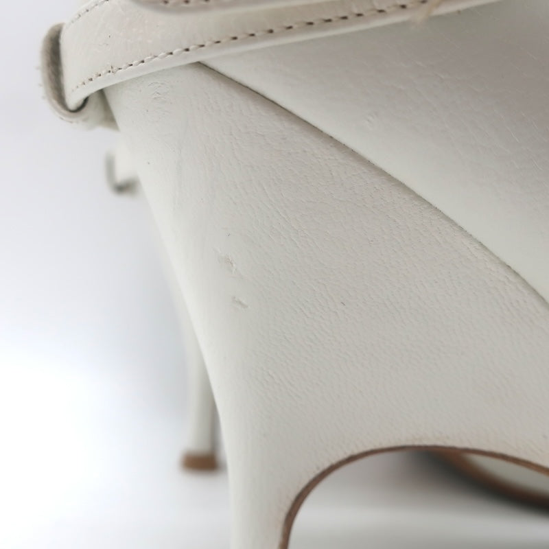 Alchimia di Ballin Kari Ankle Strap Boots White Leather Size 37.5