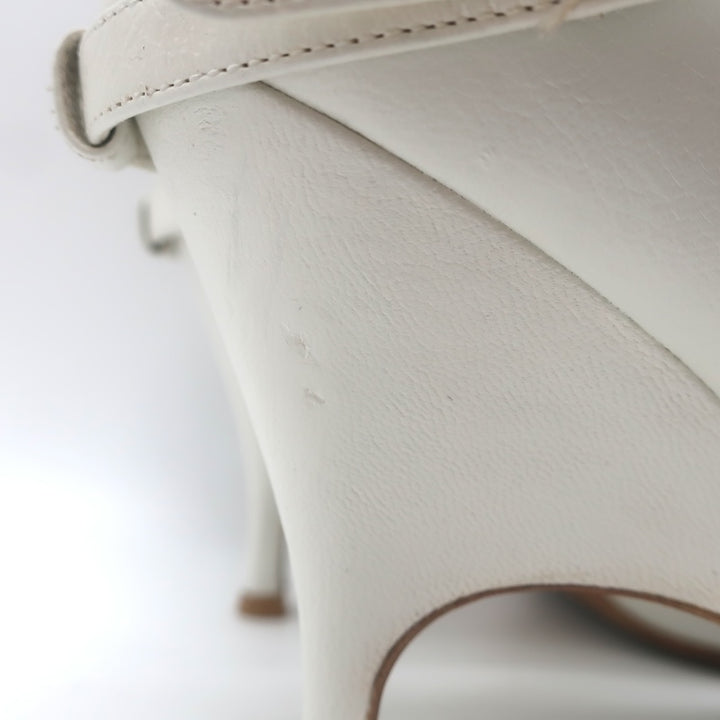 Alchimia di Ballin Kari Ankle Strap Boots White Leather Size 37.5