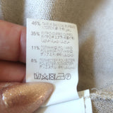 Brunello Cucinelli Metallic Deep V-Neck Sweater Gold Cotton-Blend Size Medium