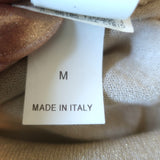 Brunello Cucinelli Metallic Deep V-Neck Sweater Gold Cotton-Blend Size Medium