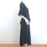 A.L.C. Avi Twist-Front Asymmetric Midi Dress Navy Striped Silk Size 10