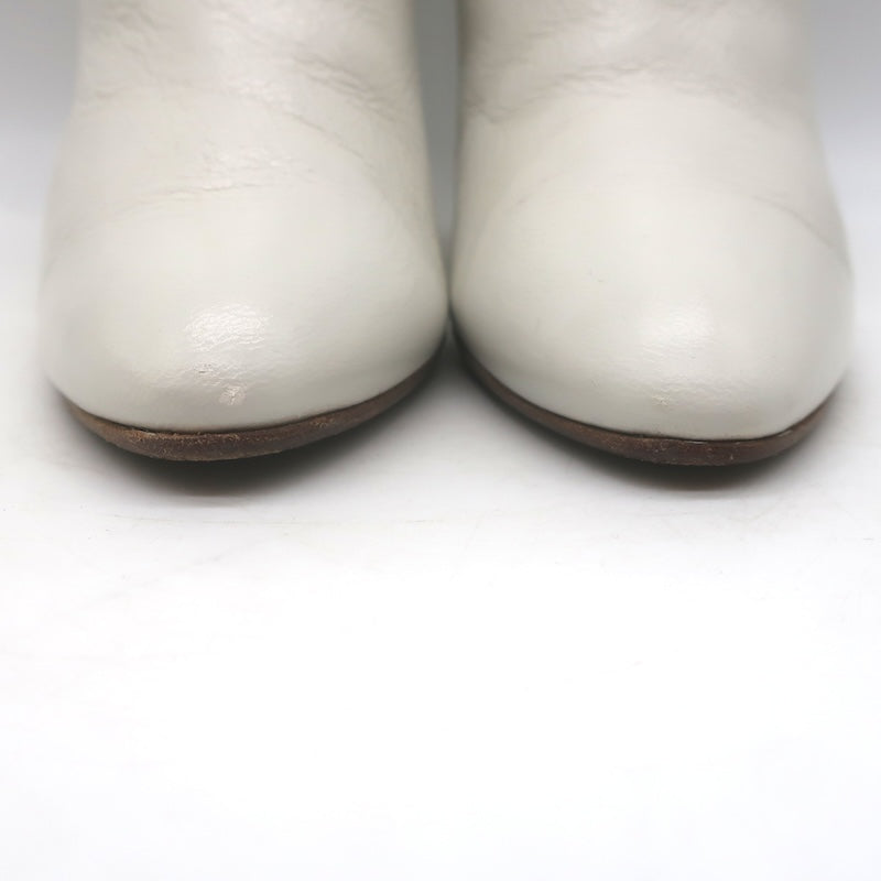 Alchimia di Ballin Kari Ankle Strap Boots White Leather Size 37.5