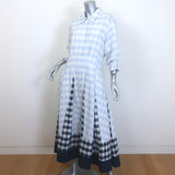 Simkhai Jazz Checked Pintuck Midi Shirtdress Periwinkle Size Extra Large NEW