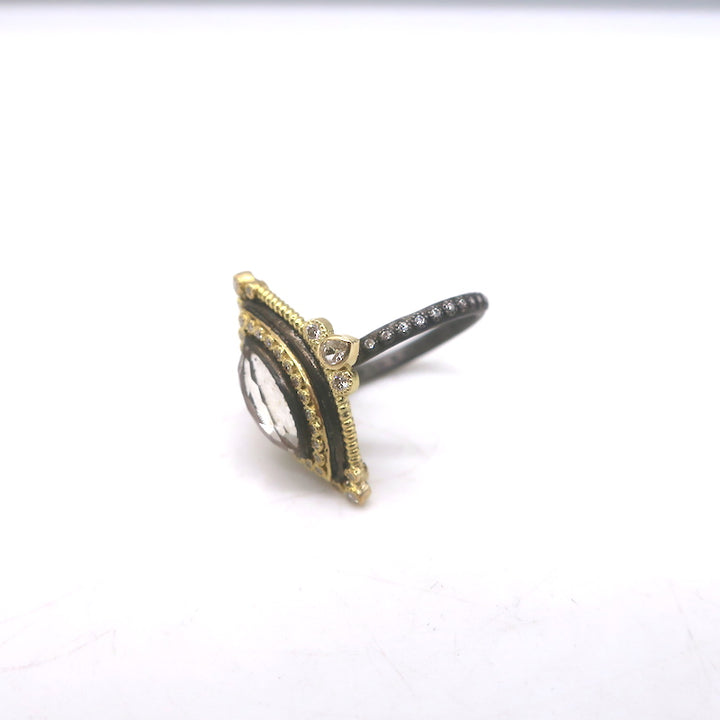 Armenta Marquise Diamond &amp; Purple Gemstone Ring 18k Gold &amp; Sterling Size 6.5