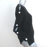 Helmut Lang Button-Sleeve Sweater Black Cotton-Cashmere Knit Size Extra Small
