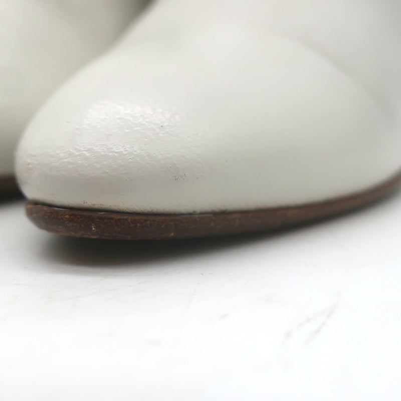 Alchimia di Ballin Kari Ankle Strap Boots White Leather Size 37.5