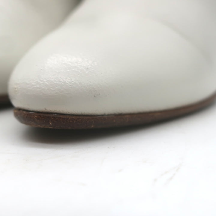 Alchimia di Ballin Kari Ankle Strap Boots White Leather Size 37.5