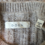 Doen Altheda Ruffled Pointelle Cardigan Oatmeal Alpaca-Wool Size Extra Small